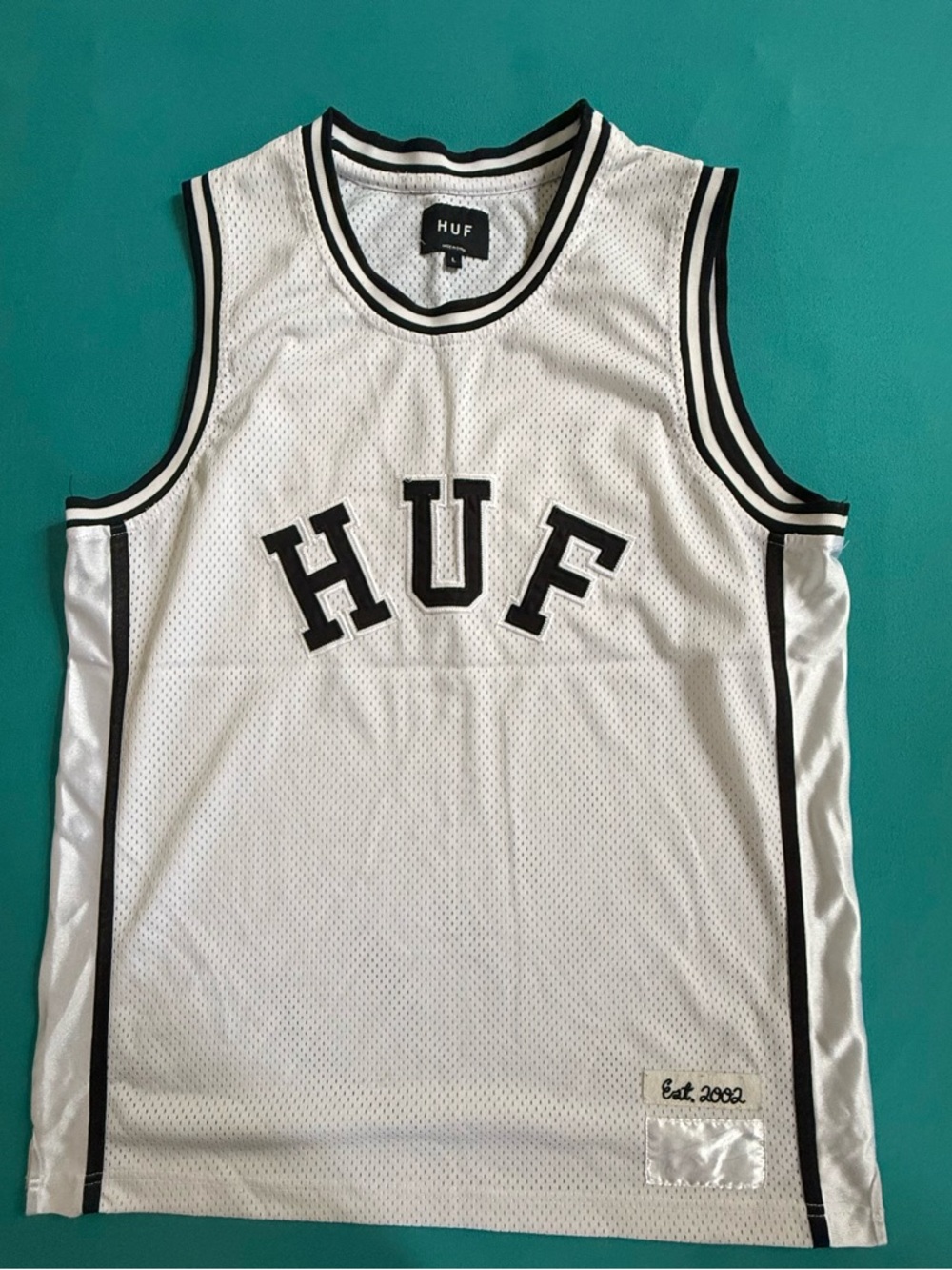 HUF White and Black Mesh Team Jersey